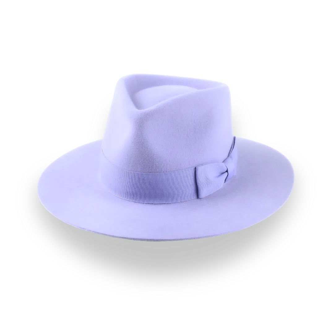 Lavender Flat Brim Fedora in Premium Fur Felt | The Solo - Agnoulita Hats 1 