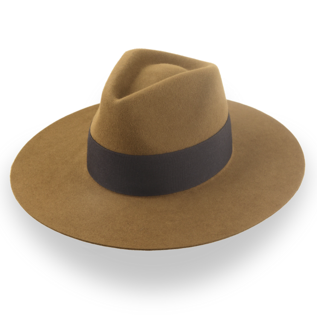 Light Brown Custom Design Wide Brim Rancher Fedora Hat The Prairie