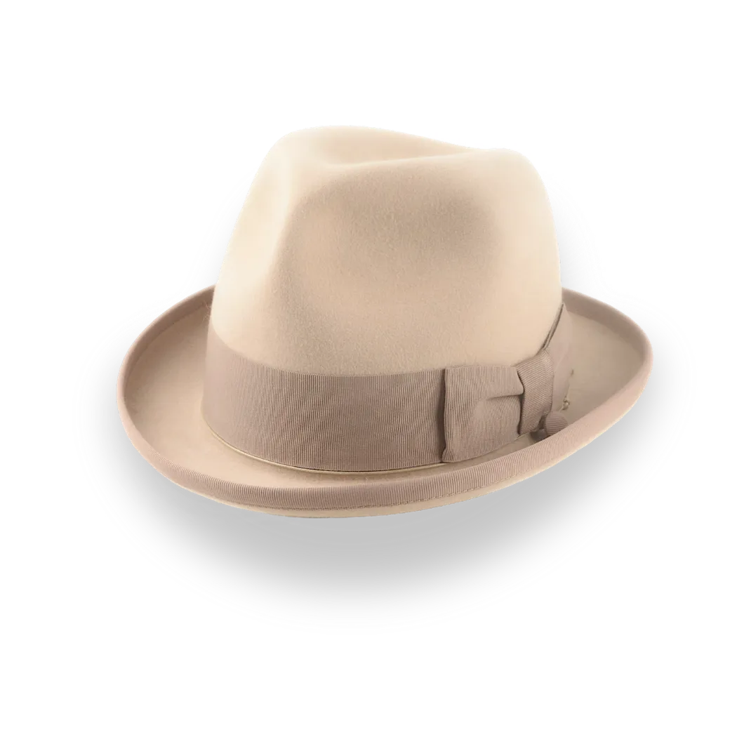 Light Camel Vintage Style Homburg Hat for Men | The Phaeton - Agnoulita Hats 1 