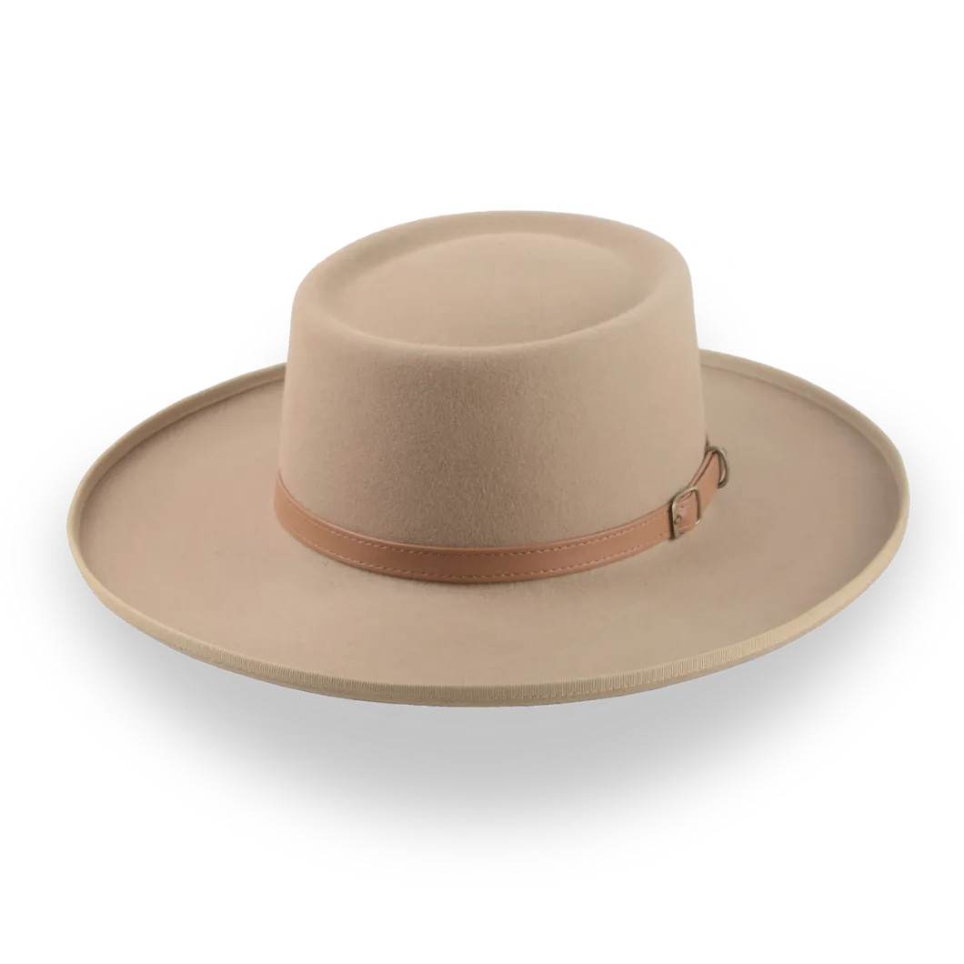 Light Camel Western Gambler Hat with Rolled Brim | The Vista - Agnoulita Hats 1 