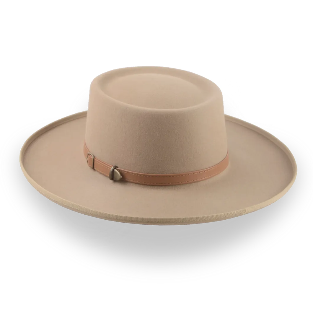 Light Camel Western Gambler Hat with Rolled Brim | The Vista - Agnoulita Hats 3 