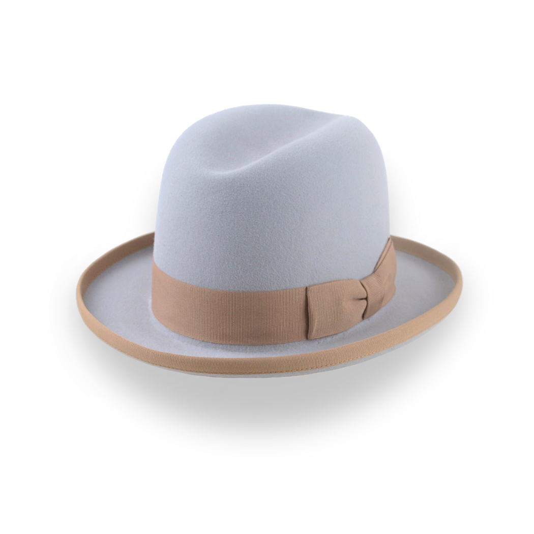 Light Grey Fur Felt Homburg Hat For Men | The Earl - Agnoulita Hats 1 