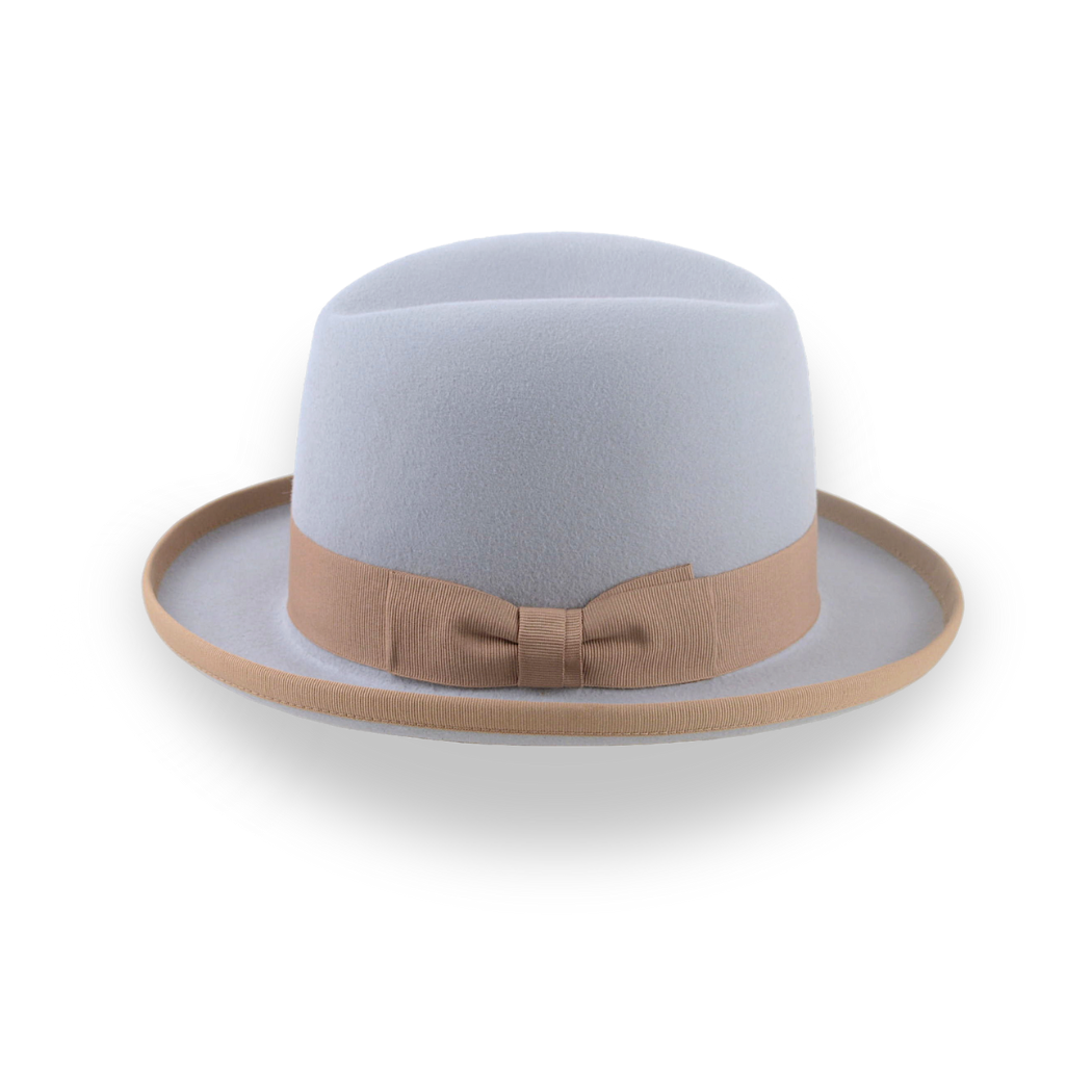 Light Grey Fur Felt Homburg Hat For Men | The Earl - Agnoulita Hats 2 
