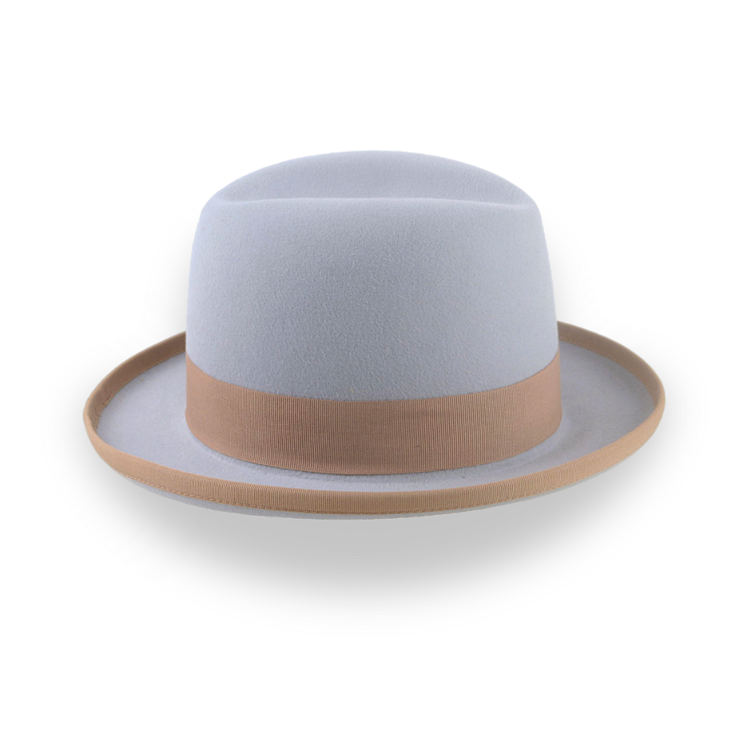 Light Grey Fur Felt Homburg Hat For Men | The Earl - Agnoulita Hats 5 