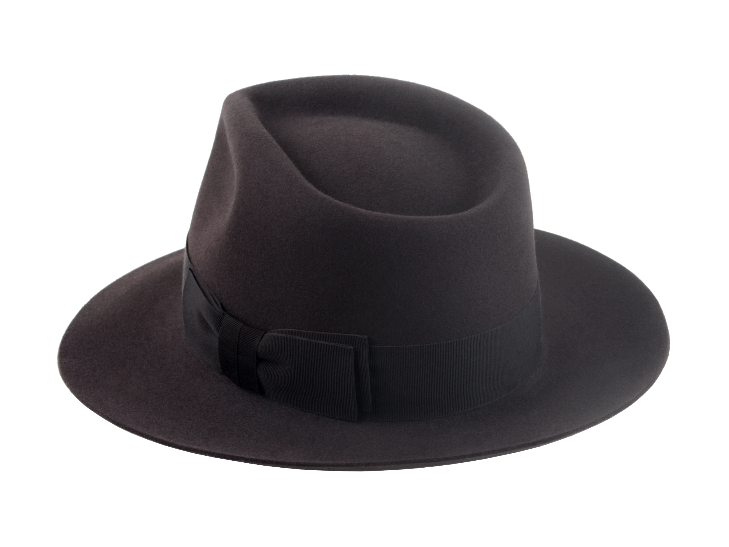 The Palladin: angle highlighting the 5" crown height, symbolizing classic fedora allure | Agnoulita Hats