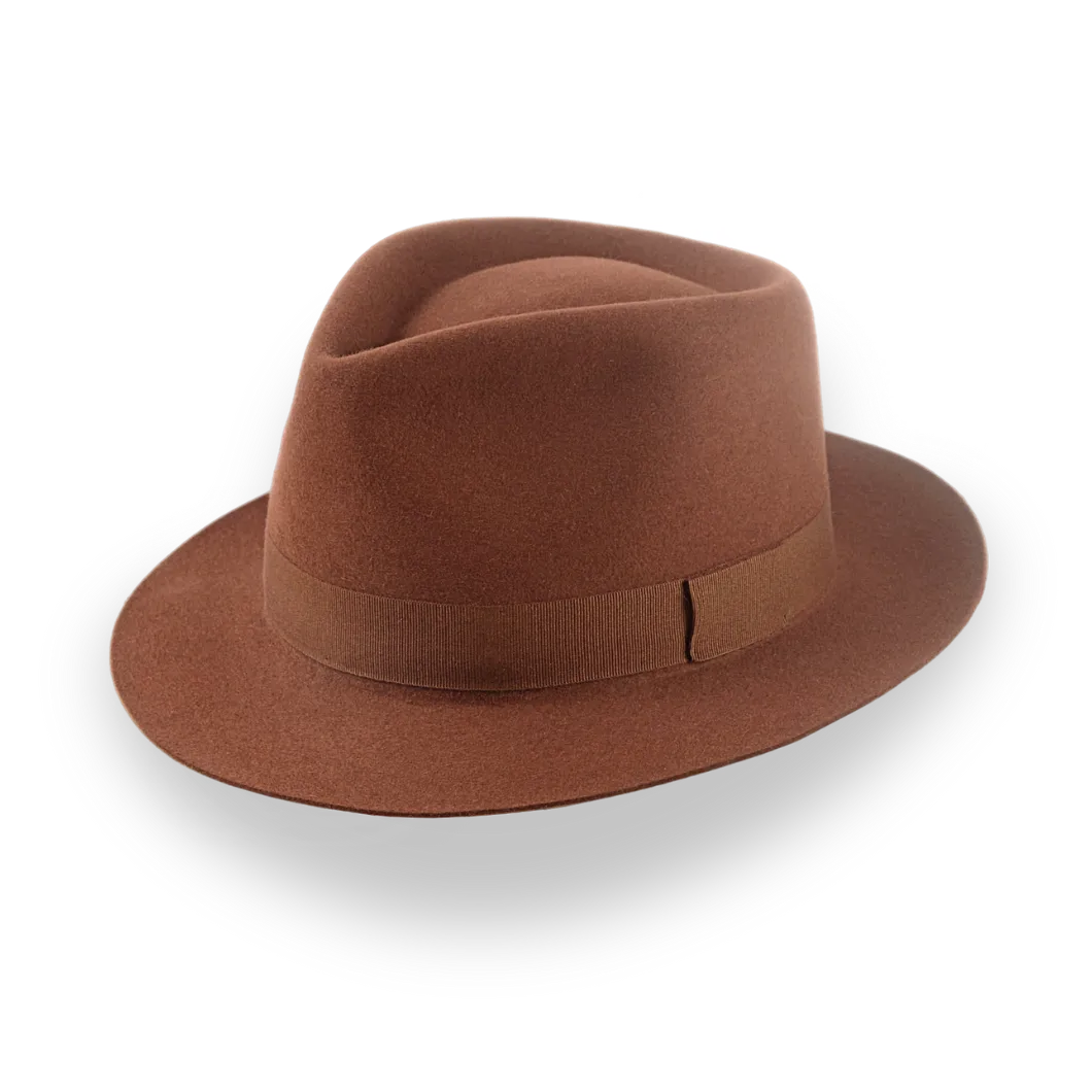 Luxury Medium Brim Fedora with Teardrop Crown | The Hermes - Agnoulita Hats 1 