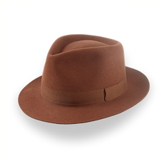 Fedora de lujo de ala media con Crown en forma de lágrima | The Hermes