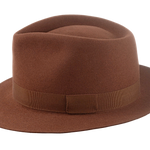 Fedora Hat For Men | The HERMES | Agnoulita Custom Handmade Hats Agnoulita Hats 2 | Beaver fur felt, Cocoa Brown, Custom Beaver Fedora, Teardrop