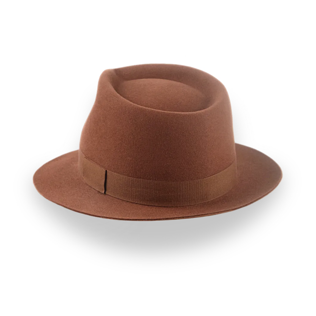 Luxury Medium Brim Fedora with Teardrop Crown | The Hermes - Agnoulita Hats 3 