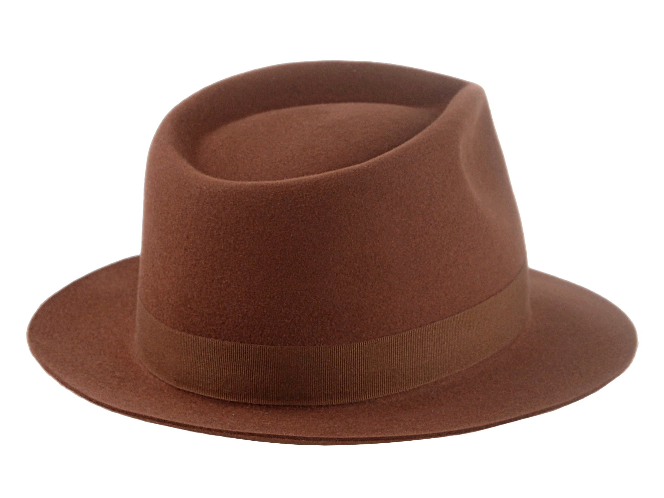 Fedora Hat For Men | The HERMES | Agnoulita Custom Handmade Hats Agnoulita Hats 4 | Beaver fur felt, Cocoa Brown, Custom Beaver Fedora, Teardrop