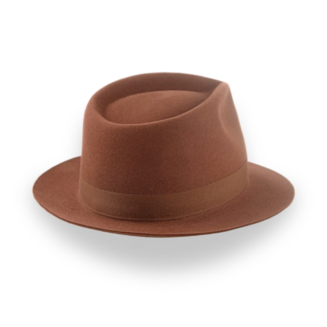 Luxury Medium Brim Fedora with Teardrop Crown | The Hermes - Agnoulita Hats 4 