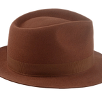 Fedora Hat For Men | The HERMES | Agnoulita Custom Handmade Hats Agnoulita Hats 5 | Beaver fur felt, Cocoa Brown, Custom Beaver Fedora, Teardrop