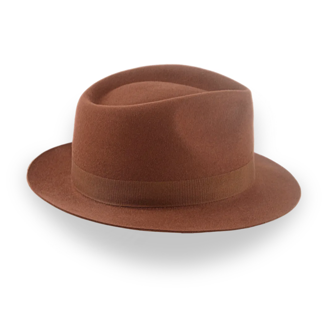Luxury Medium Brim Fedora with Teardrop Crown | The Hermes - Agnoulita Hats 5 
