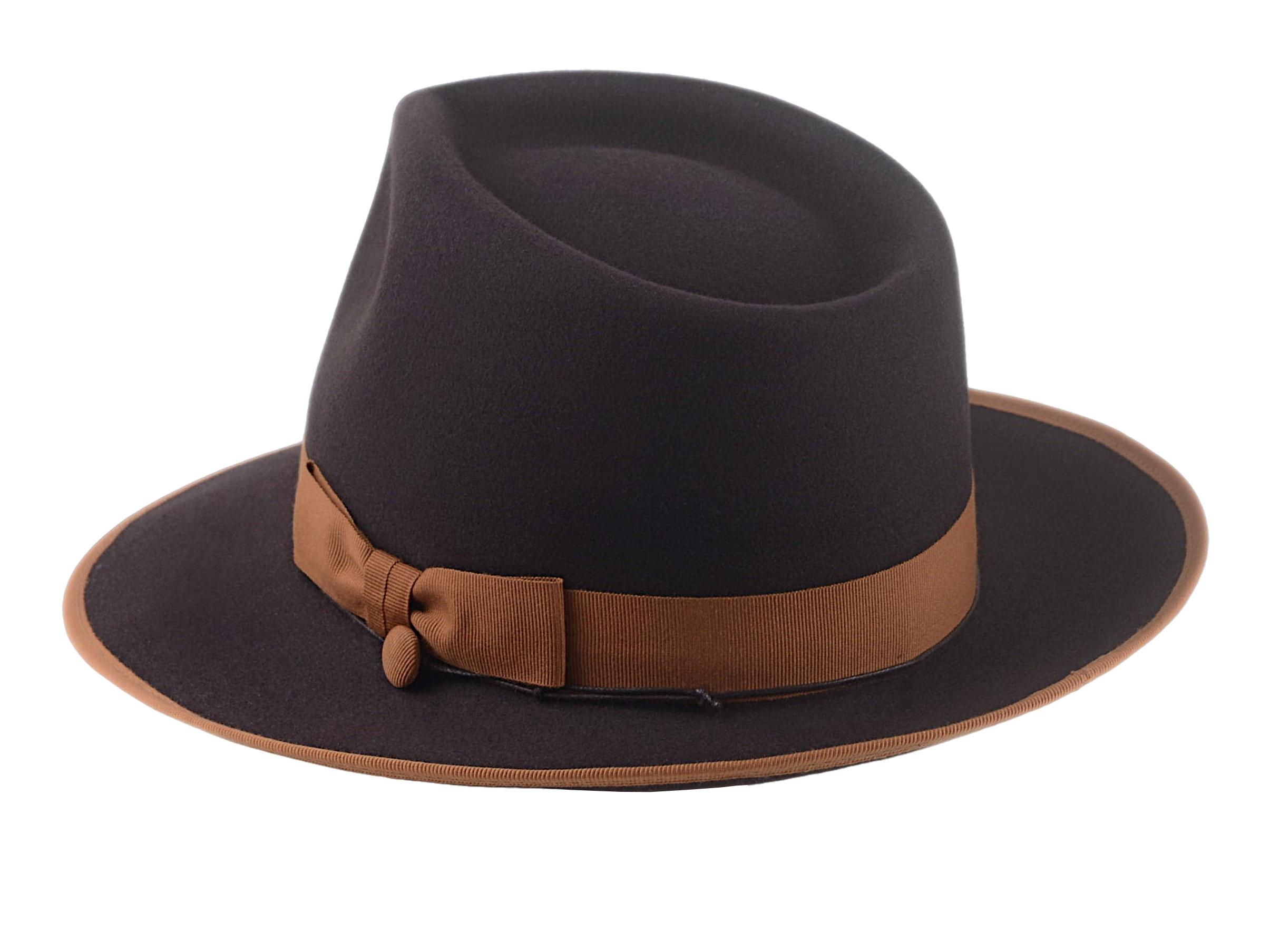 Beaver Fur Felt Fedora for Men | The CAESAR | Custom Handmade Hats Agnoulita Hats 3 | Beaver fur felt, Chocolate Brown, Custom Beaver Fedora, Teardrop
