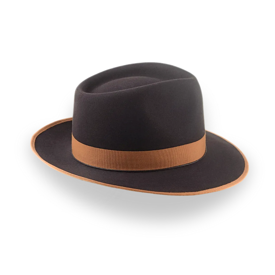 Luxury Teardrop Fedora in Chocolate Beaver Fur Felt | The Caesar - Agnoulita Hats 5 