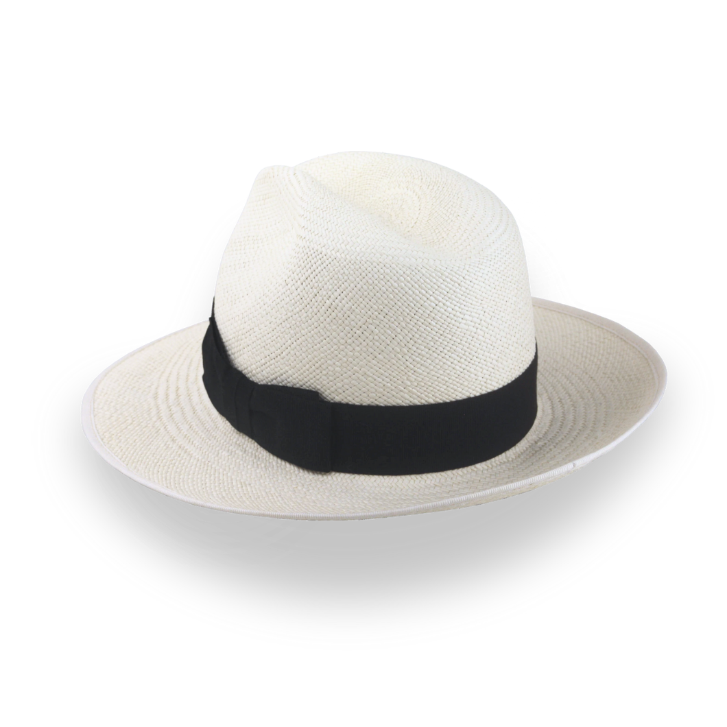Off-White Mens Panama Fedora Hat in Toquilla Straw | The Equator - Agnoulita Hats 3 