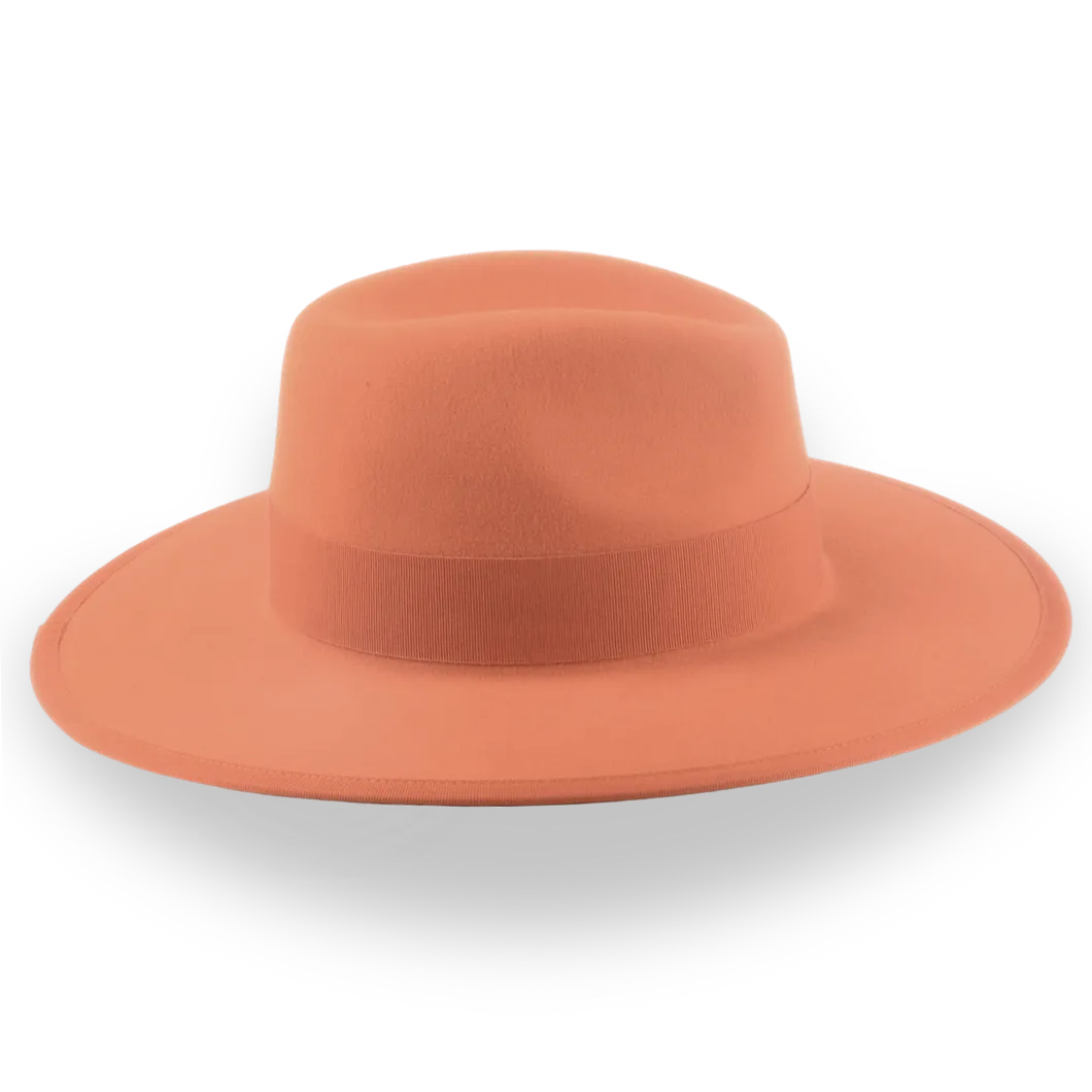 Orange Wide Brim Fedora in Stylish Fur Felt | The Taylor - Agnoulita Hats 5 