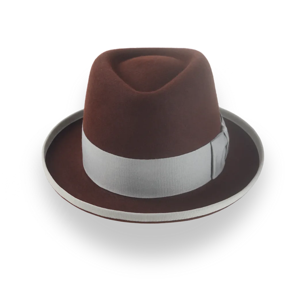 Oxblood Teardrop Crown Homburg Hat in Fur Felt | The Marathon - Agnoulita Hats 6 