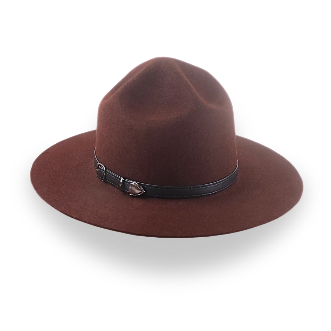 Oxblood Wide Brim Campaign Hat in Durable Fur Felt | The Lemon Squeezer - Agnoulita Hats 3 