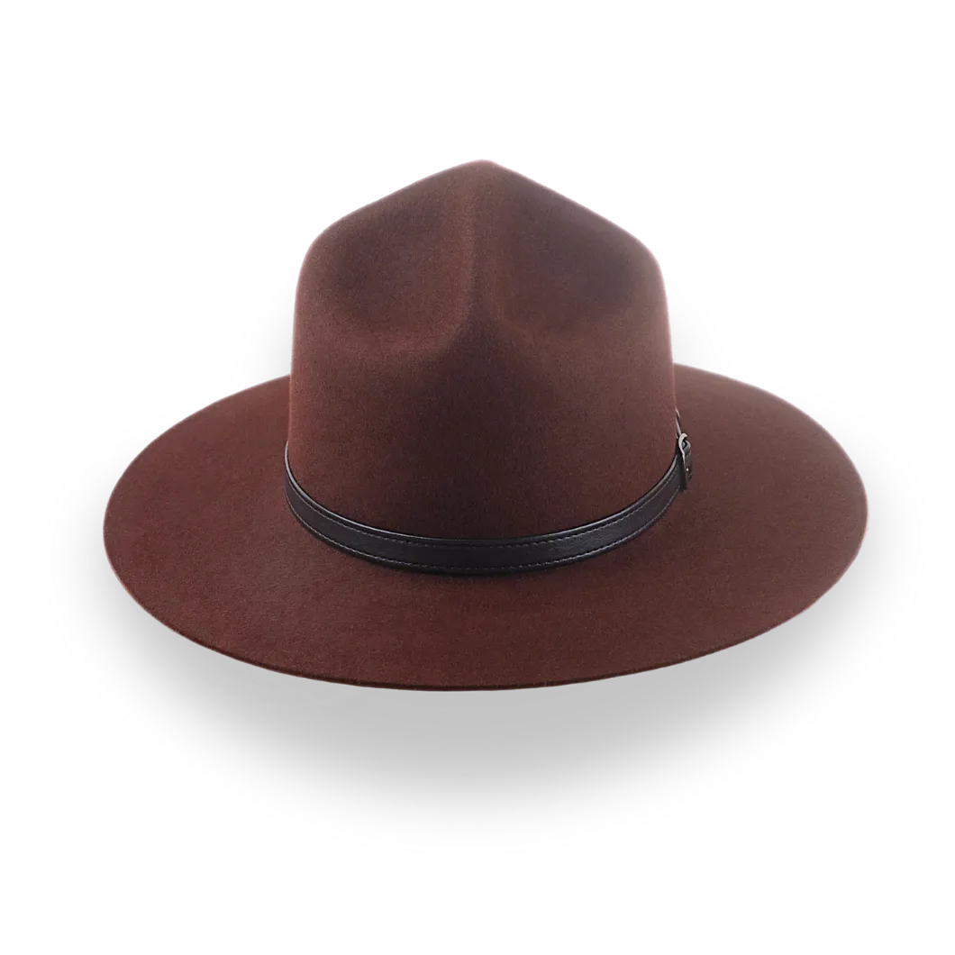 Oxblood Wide Brim Campaign Hat in Durable Fur Felt | The Lemon Squeezer - Agnoulita Hats 5 