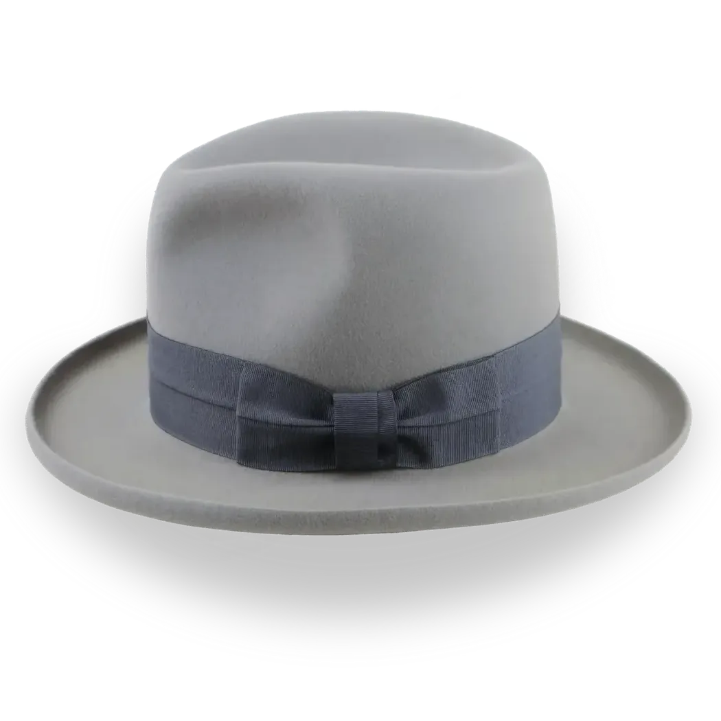 Pewter Grey Pencil Brim Fedora with Exclusive Ribbon Hatband | The Hiero - Agnoulita Hats 2 