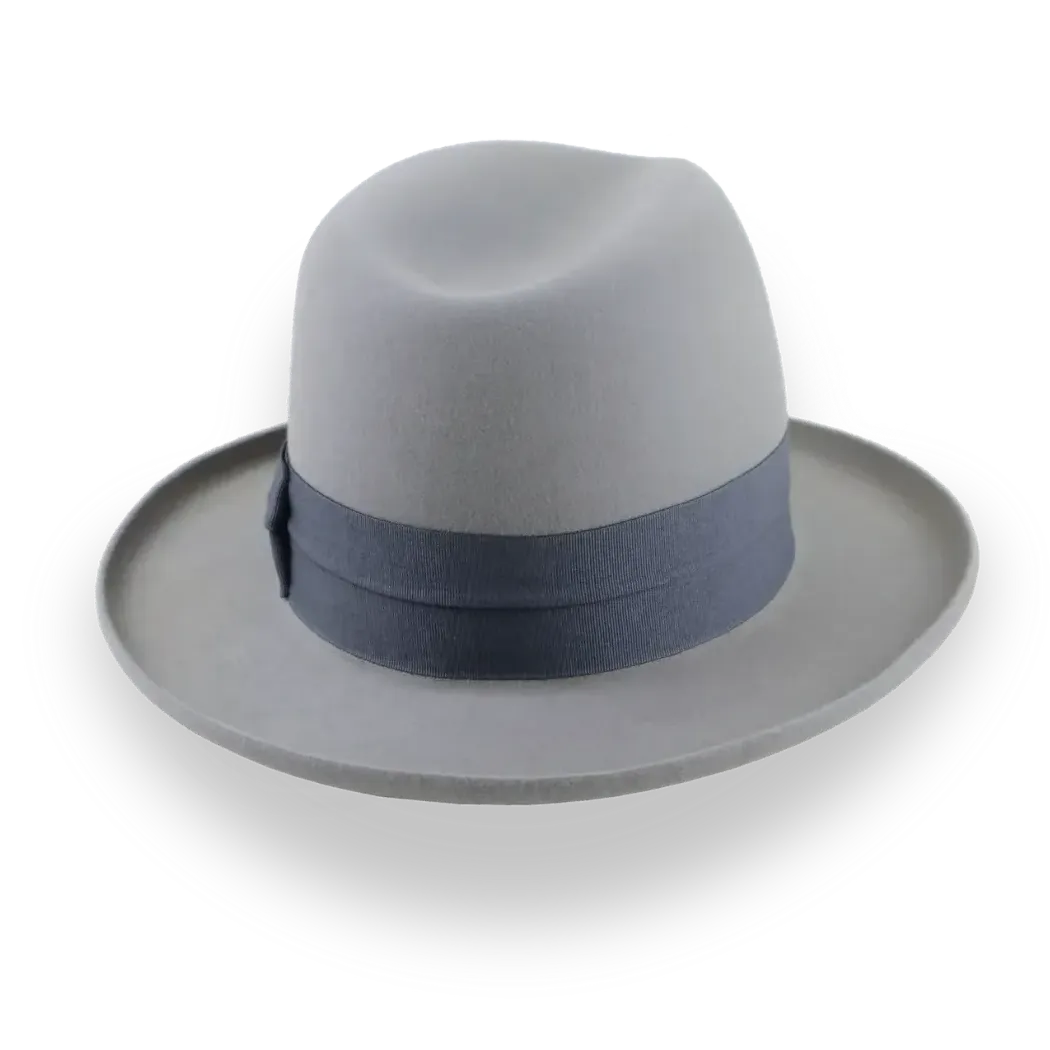 Pewter Grey Pencil Brim Fedora with Exclusive Ribbon Hatband | The Hiero - Agnoulita Hats 4 