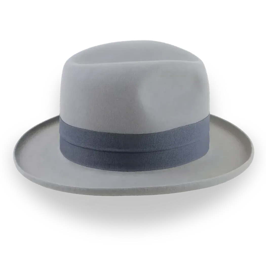 Pewter Grey Pencil Brim Fedora with Exclusive Ribbon Hatband | The Hiero - Agnoulita Hats 5 