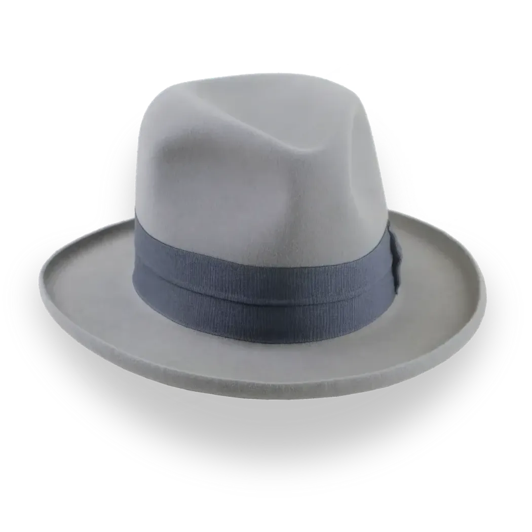 Pewter Grey Pencil Brim Fedora with Exclusive Ribbon Hatband | The Hiero - Agnoulita Hats 6 