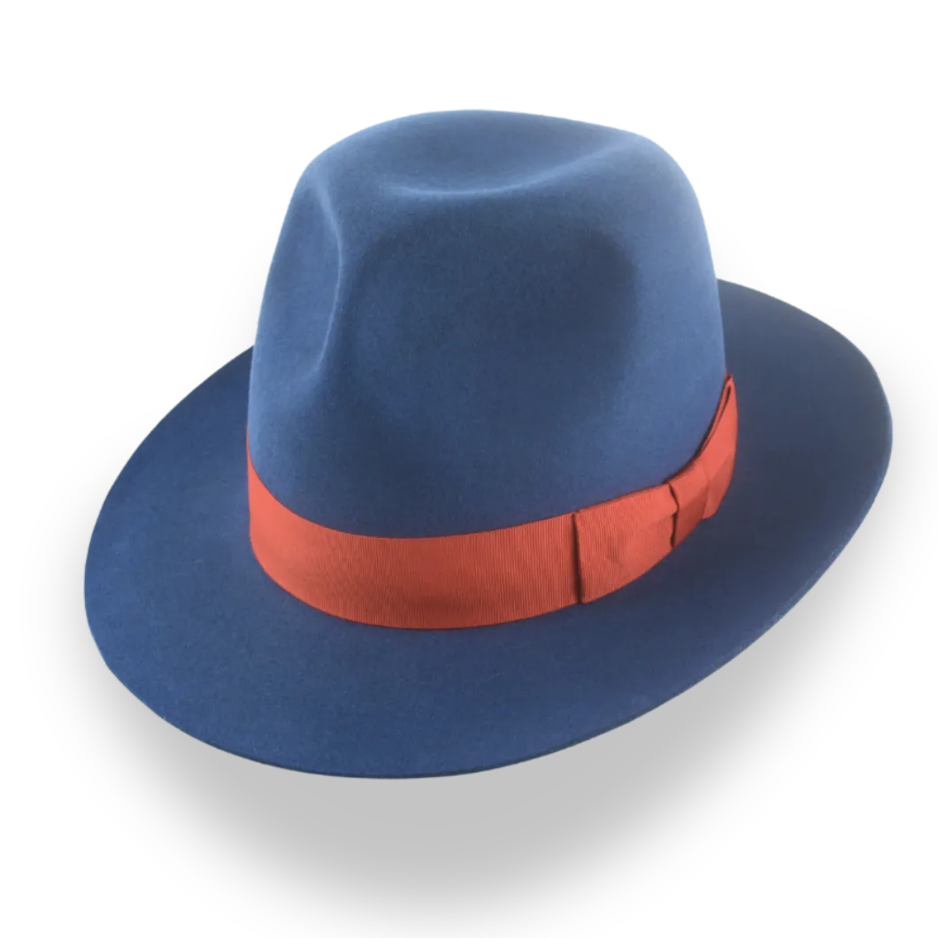 The Pulsar | Yale Blue Fedora in Rabbit Fur – Agnoulita Hats