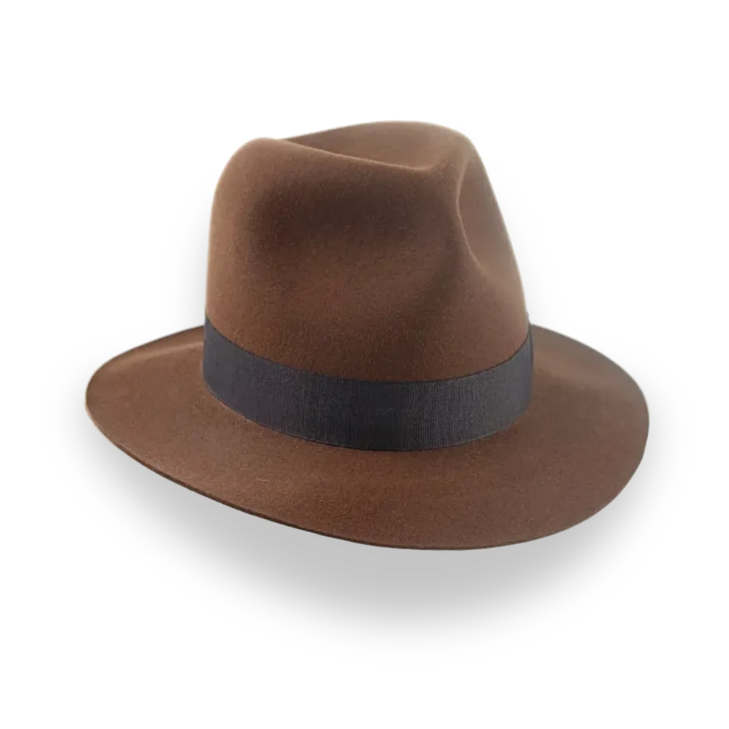 Raiders Brown Iconic Indiana Jones Style Fedora Hat | The Raider - Agnoulita Hats 6