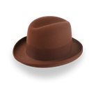 The Mage | Rust Homburg Hat in Premium Fur Felt – Agnoulita Hats The Mage | Rust Homburg Hat in Premium Fur Felt – Agnoulita Hats