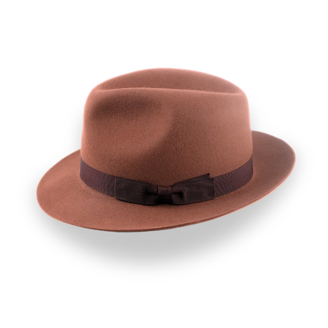 Rust Short Brim Trilby Fedora Hat in Soft Fur Felt | The Tomaso - Agnoulita Hats 2 