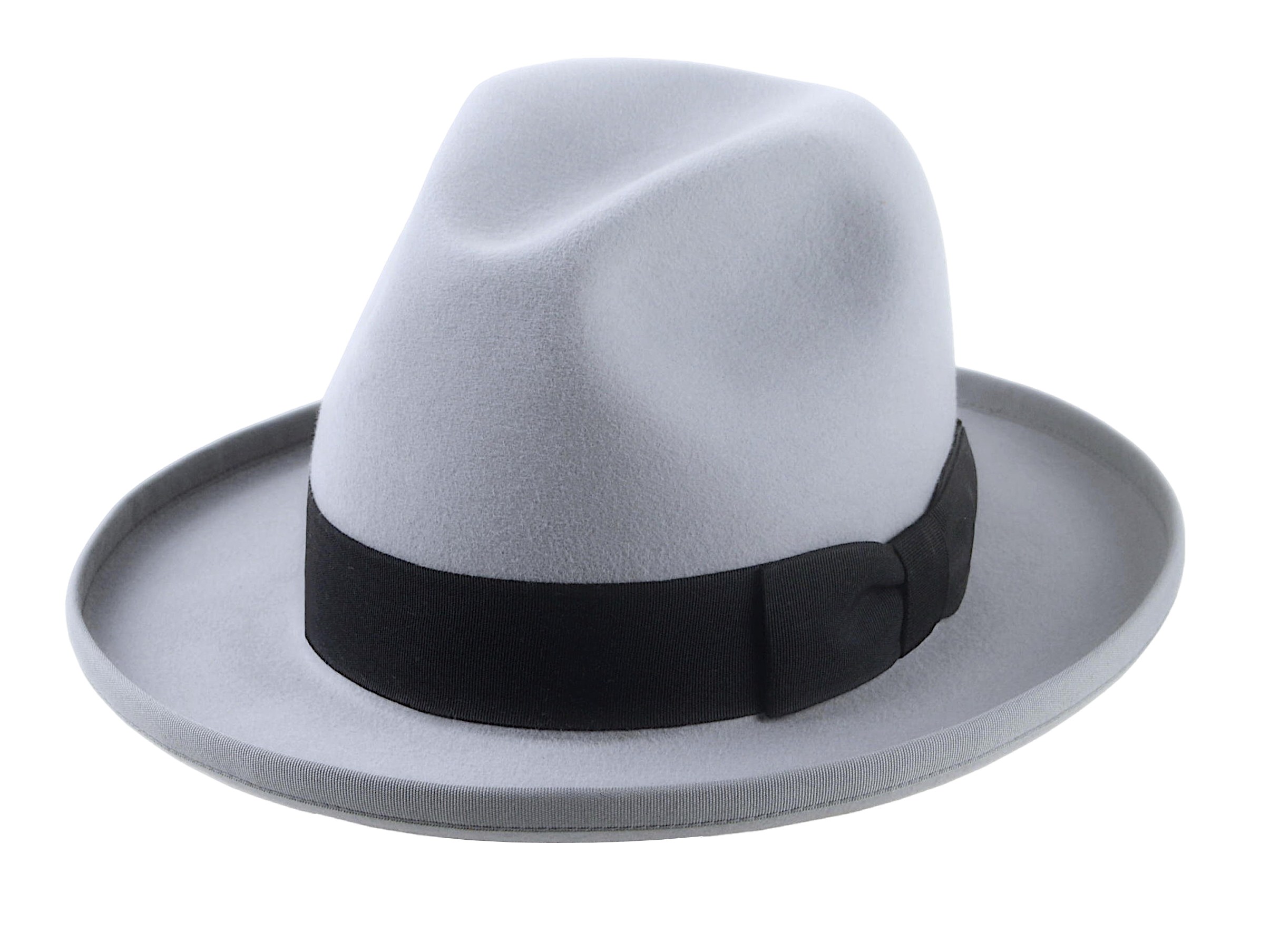 Center-Dent Homburg Fedora | The AEROLITHE | Custom Handmade Hat Agnoulita Hats 1 | Center-dent, Grey, Homburg Fedora, Rabbit fur felt