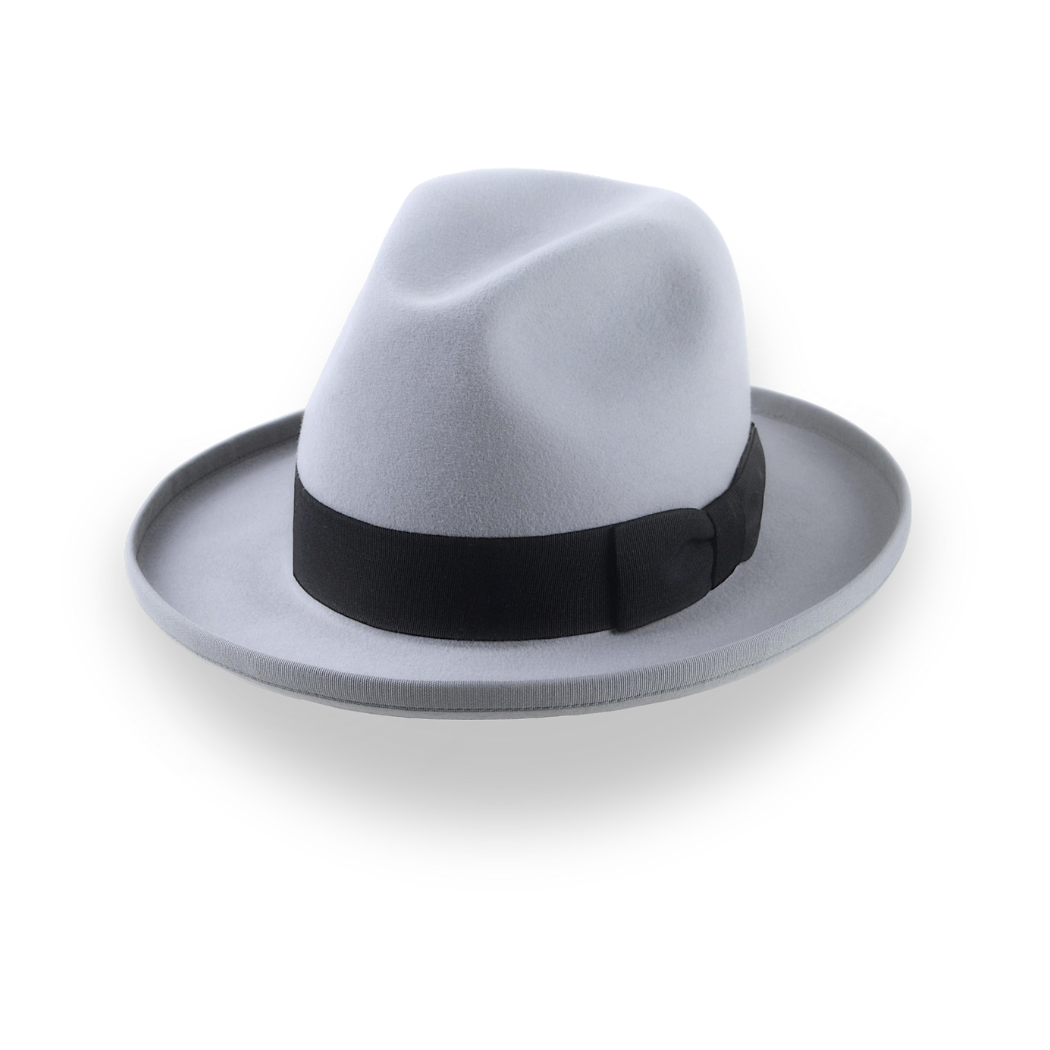 Silver Grey Homburg Fedora Hat in Smooth Fur Felt | The Aerolithe - Agnoulita Hats 1 