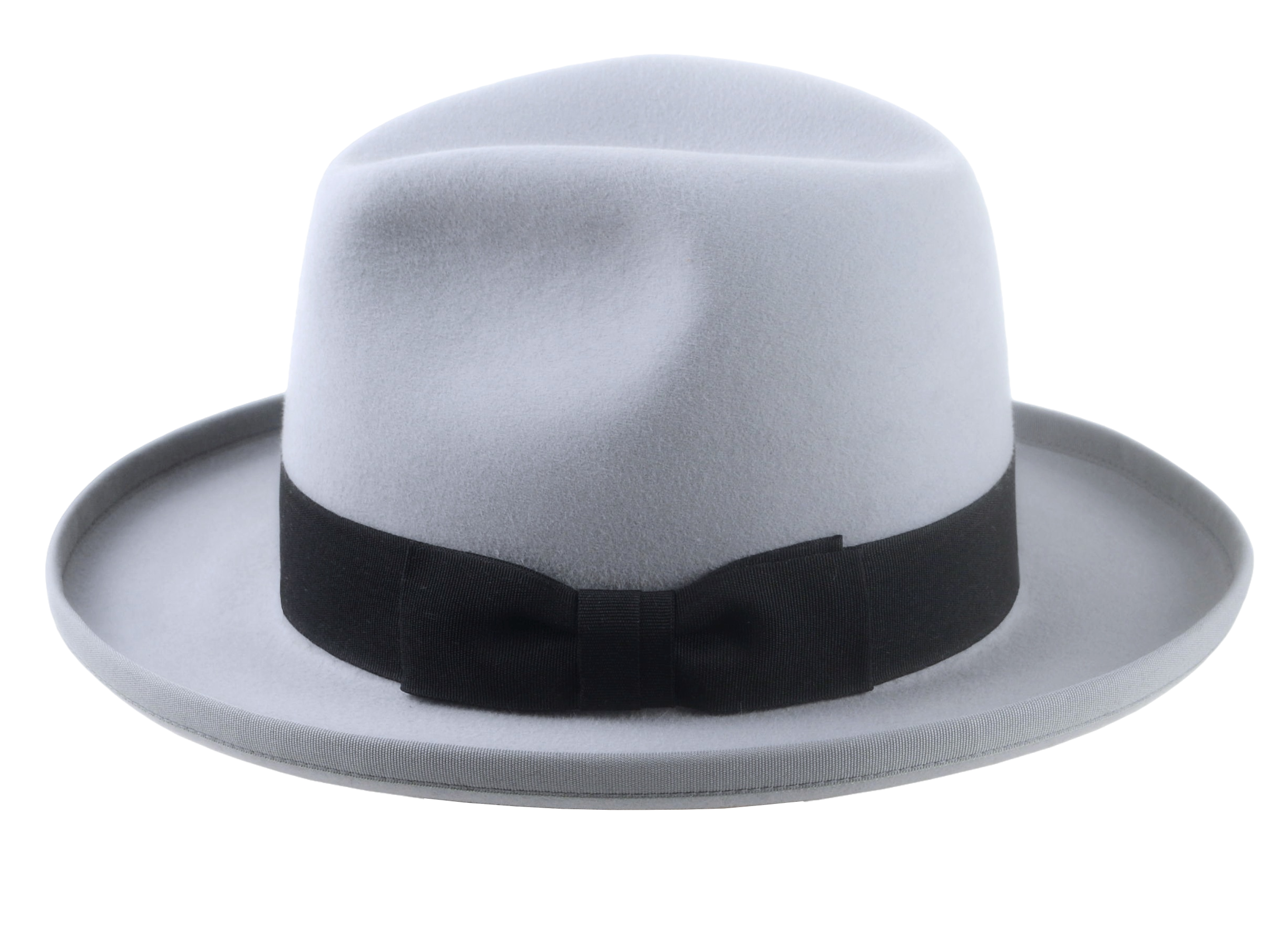 Center-Dent Homburg Fedora | The AEROLITHE | Custom Handmade Hat Agnoulita Hats 2 | Center-dent, Grey, Homburg Fedora, Rabbit fur felt