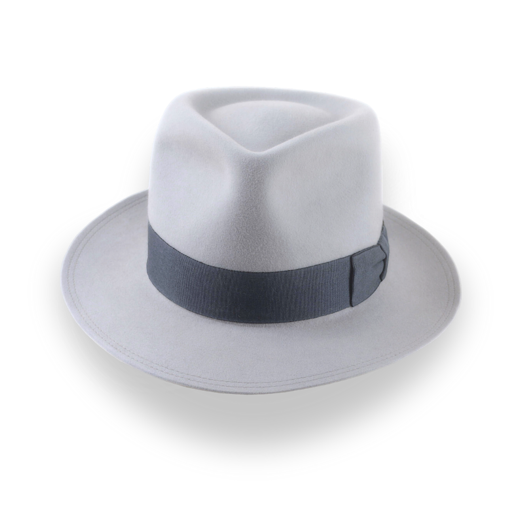 Silver Grey Men's Teardrop Fedora Hat | The Howitzer - Agnoulita Hats 1 