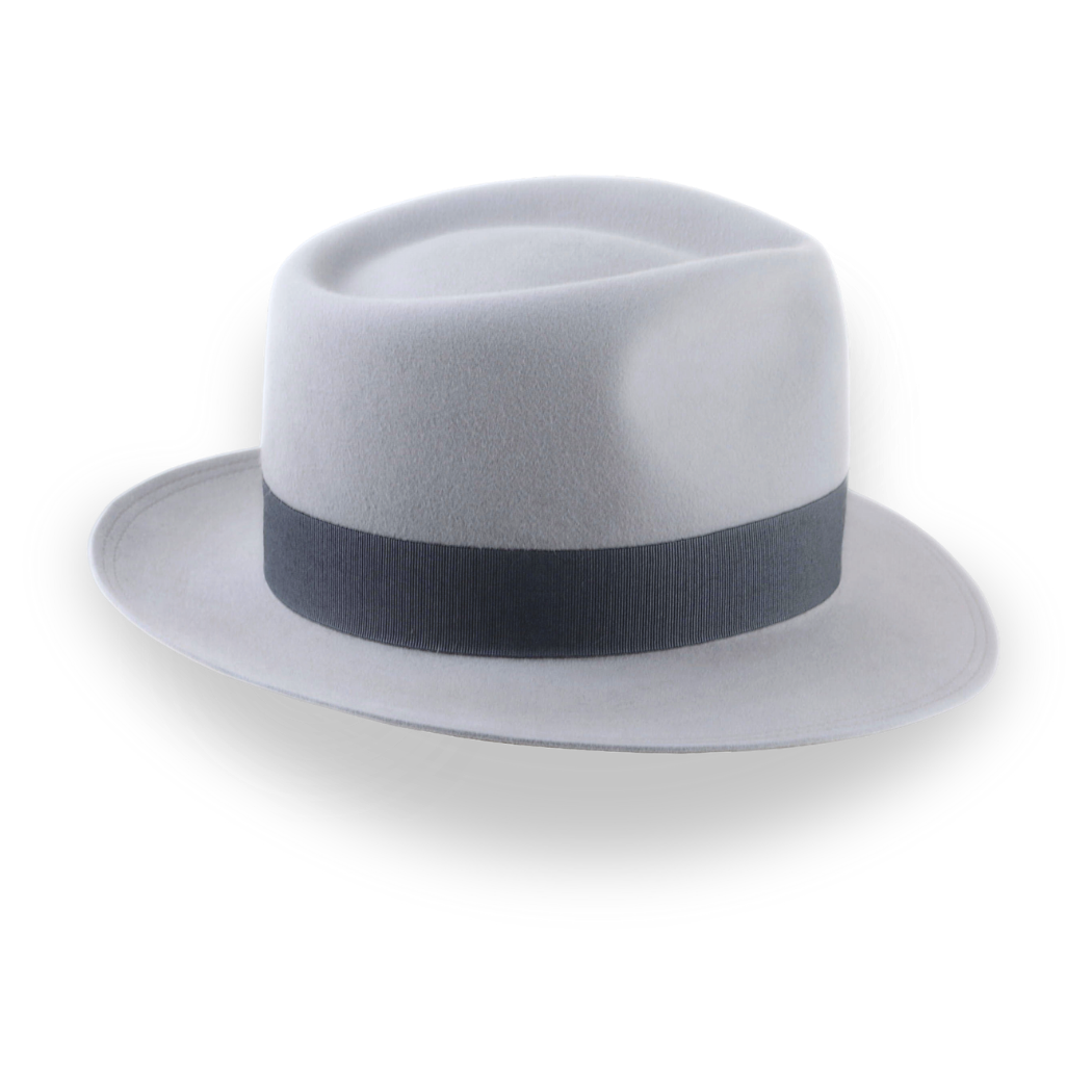 Silver Grey Men's Teardrop Fedora Hat | The Howitzer - Agnoulita Hats 5 
