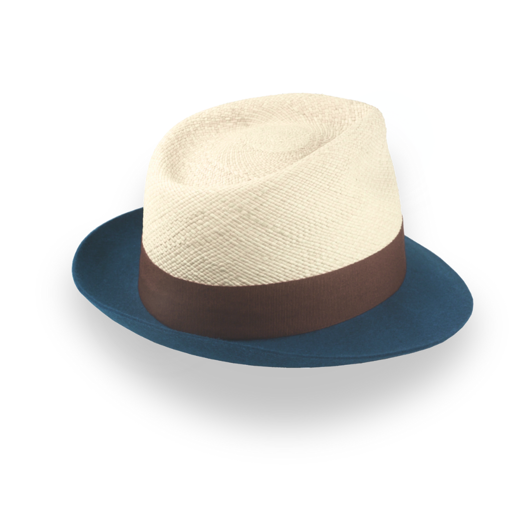 Summer Style Two-Tone Panama Fedora Hat with Felt Brim | The Alexander - Agnoulita Hats 4 