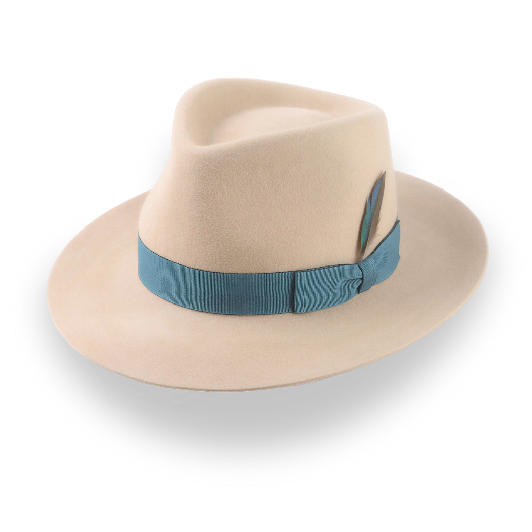 Tan Fedora for Men In Exclusive Crown Shape | The Drake - Agnoulita Hats 1 