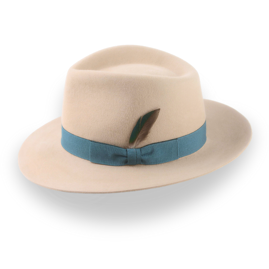 Tan Fedora for Men In Exclusive Crown Shape | The Drake - Agnoulita Hats 2 