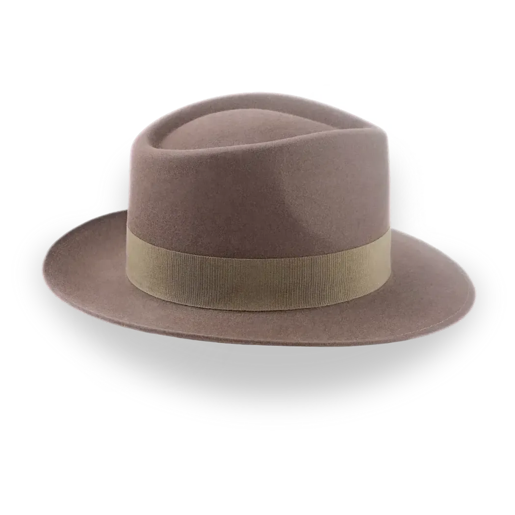 Taupe Brown Wide Brim Fedora For Men | The Sovereign - Agnoulita Hats 5 