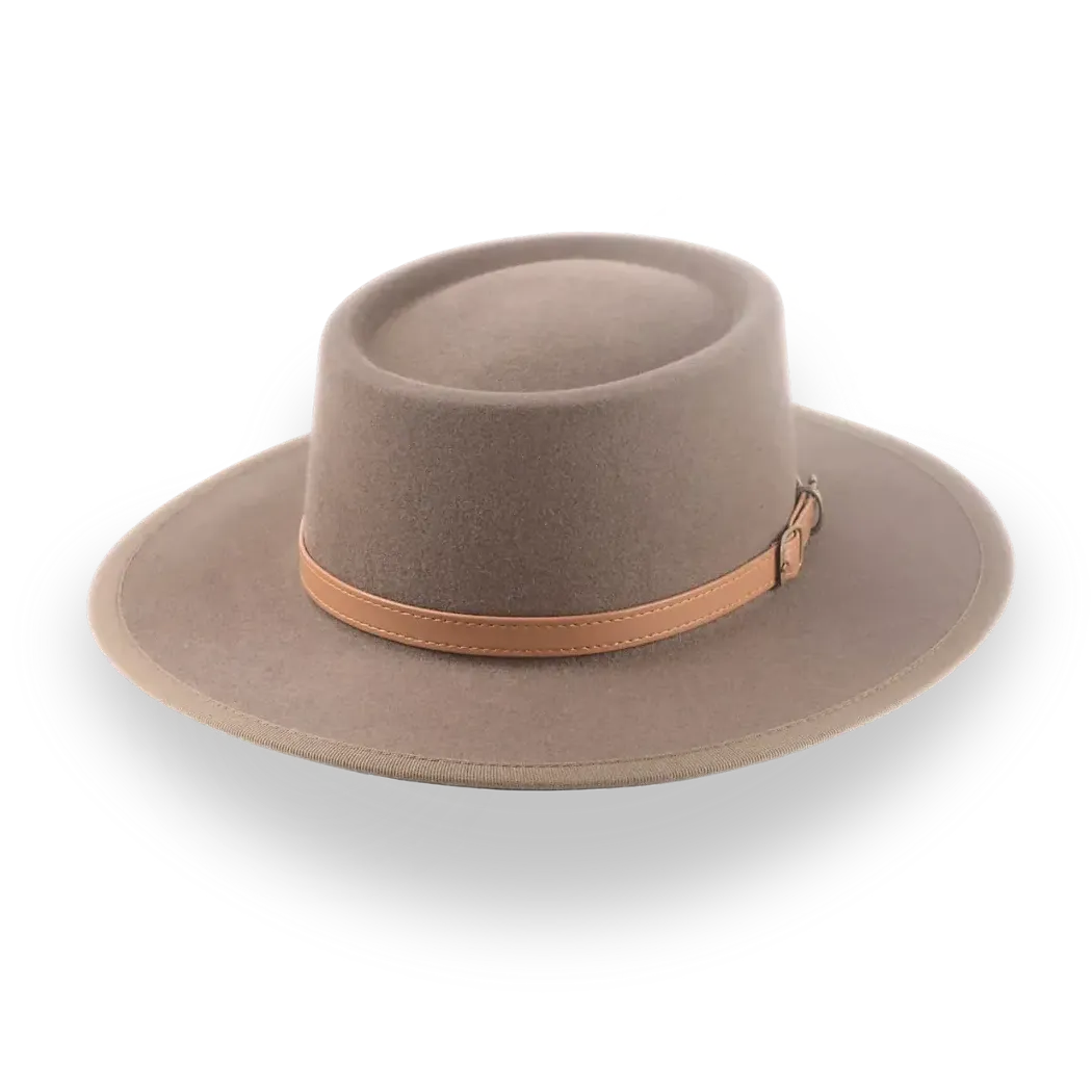 Taupe Brown Wide Brim Western Country Hat in Fur Felt | The Talisman - Agnoulita Hats 1 