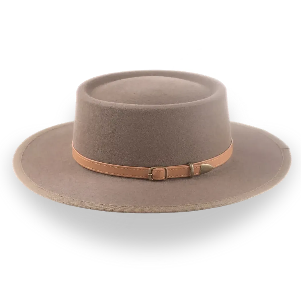 Taupe Brown Wide Brim Western Country Hat in Fur Felt | The Talisman - Agnoulita Hats 2 