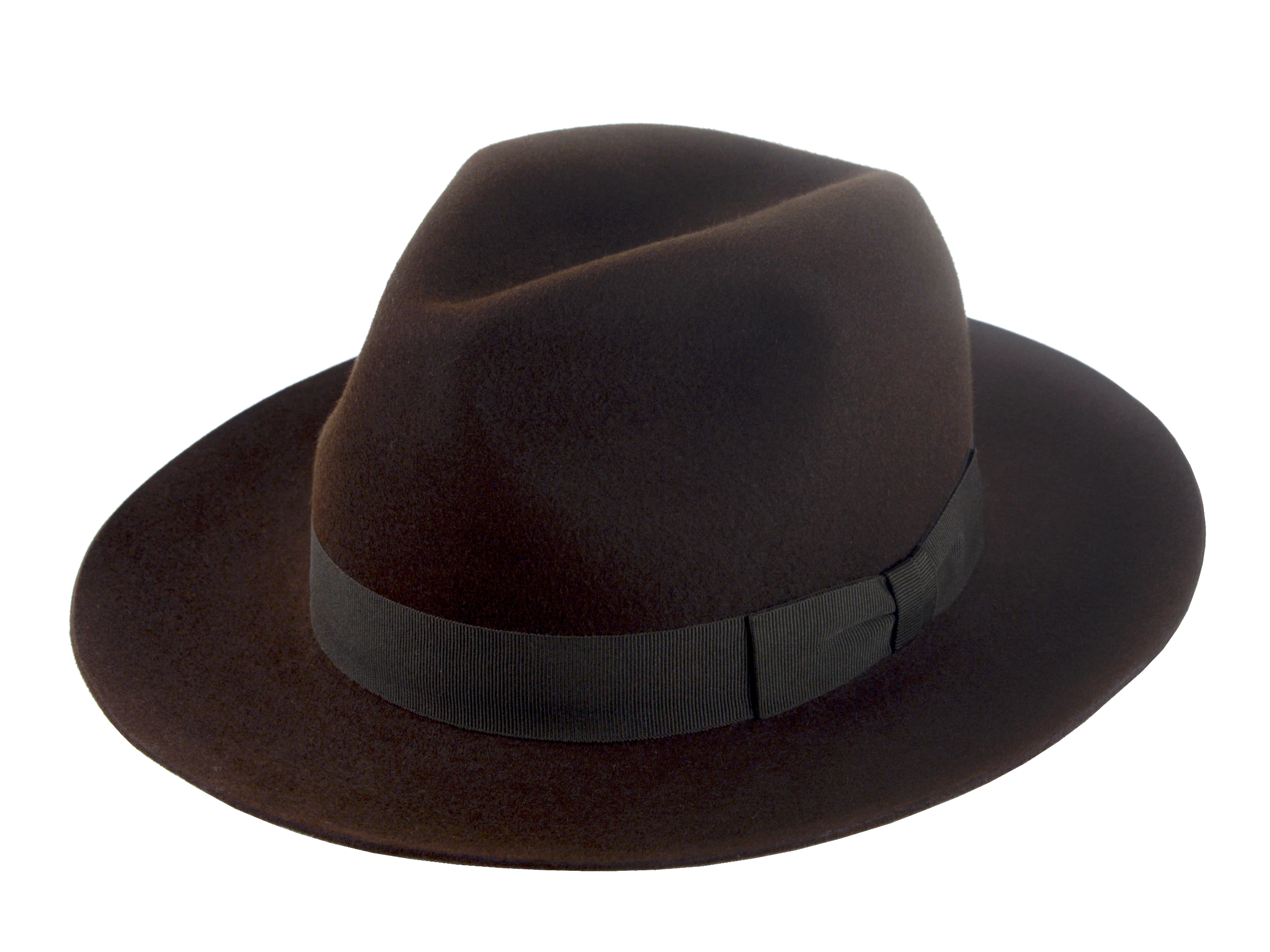 The Ariston: Chocolate felt fedora with matching grosgrain ribbon | Agnoulita Hats