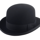 Derby Bowler Hat For Men | The ASCOT | Best Place To Get Custom Hats Agnoulita Hats 1 | Black, Bowler Hat, Rabbit fur felt, Round Crown