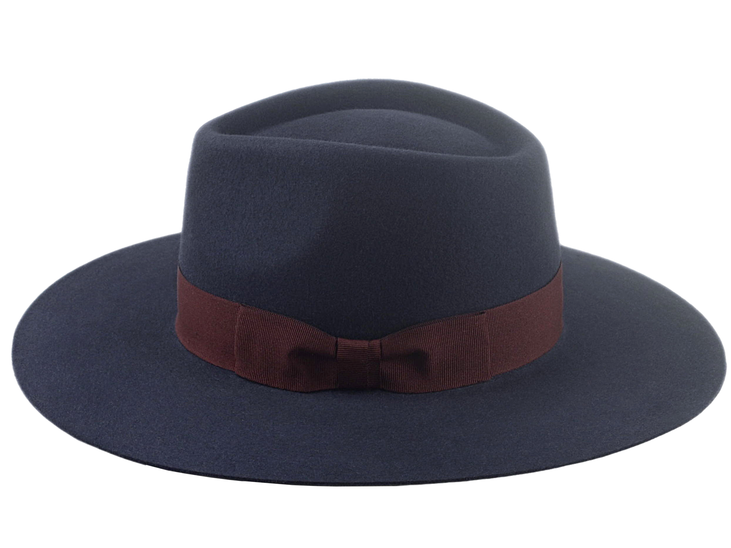 Wide Brim Fedora | The ATLANTIS | Custom Handmade Hats Agnoulita Hats 2 | Rabbit fur felt, Slate Grey, Teardrop, Wide Brim Fedora