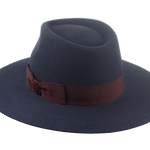 Wide Brim Fedora | The ATLANTIS | Custom Handmade Hats Agnoulita Hats 3 | Rabbit fur felt, Slate Grey, Teardrop, Wide Brim Fedora