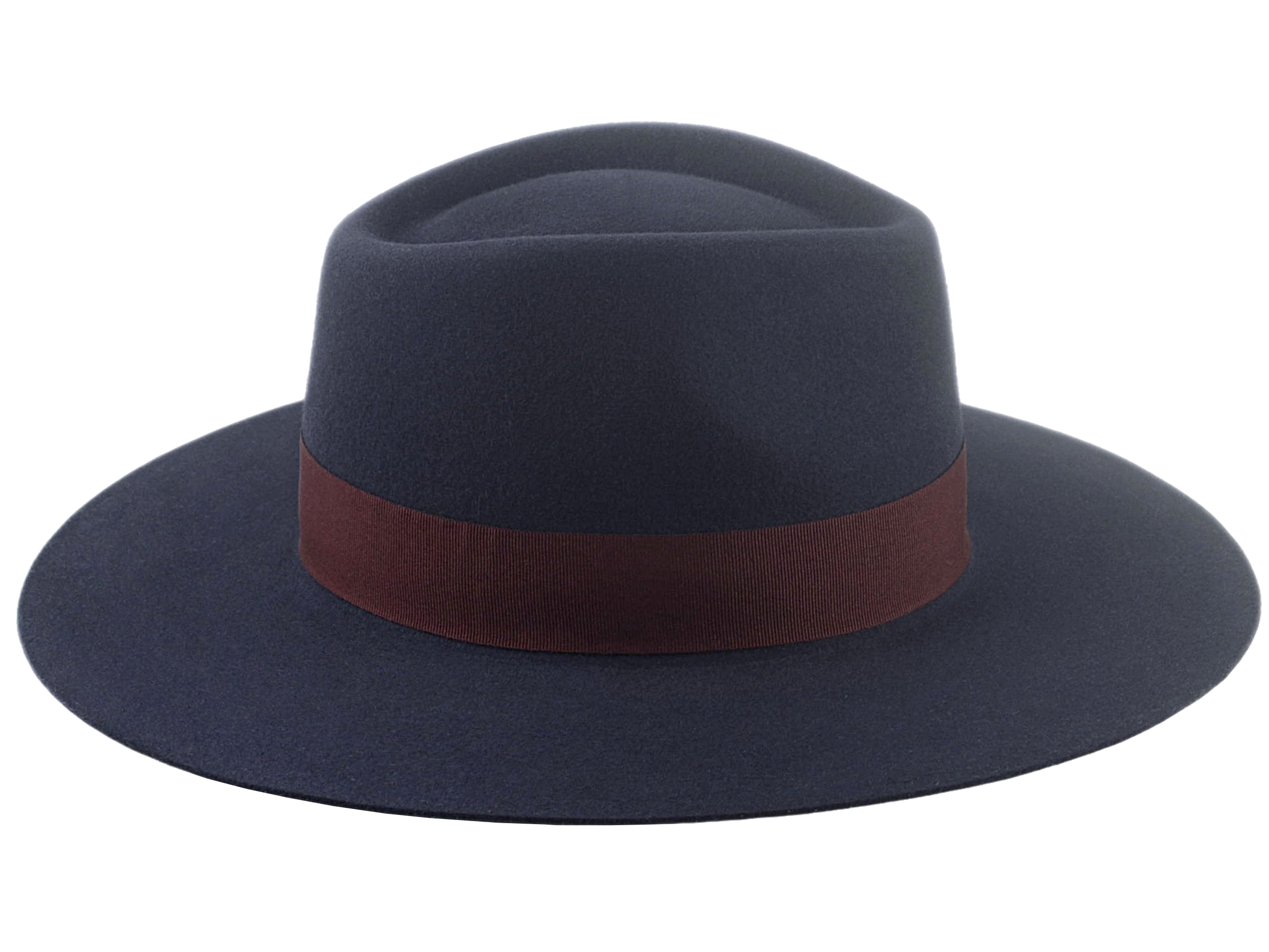 Wide Brim Fedora | The ATLANTIS | Custom Handmade Hats Agnoulita Hats 5 | Rabbit fur felt, Slate Grey, Teardrop, Wide Brim Fedora