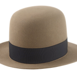 Open Crown Fedora For Men | The BENEDICT | Custom Handmade Hats Agnoulita Hats 4 | Beaver fur felt, Camel, Men's Fedora, Open Crown