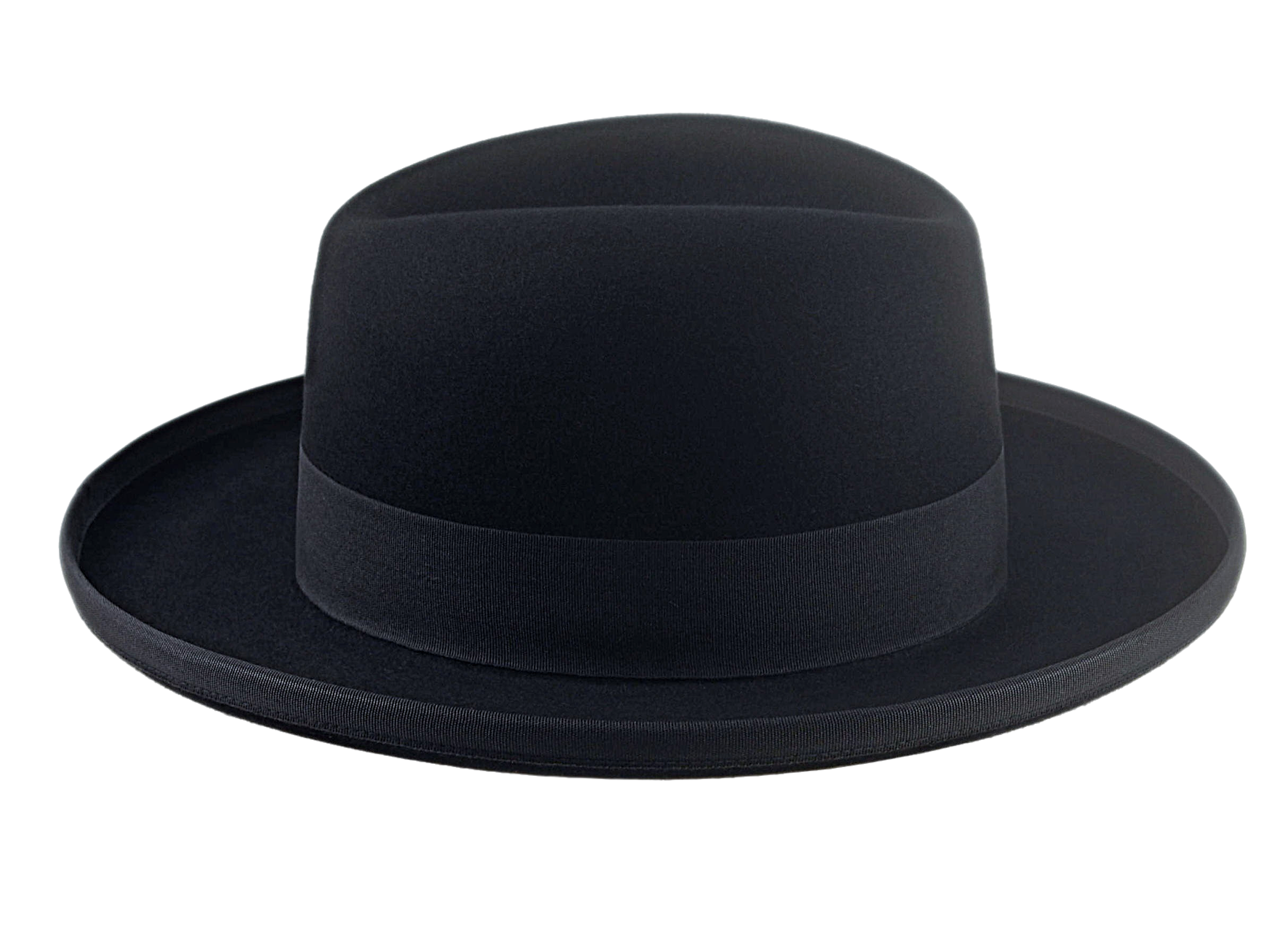 Wide Brim Homburg Fedora | The BOSTONIAN | Custom Handmade Hat Agnoulita Hats 5 | Black, Homburg Fedora, Rabbit fur felt, Single-crease